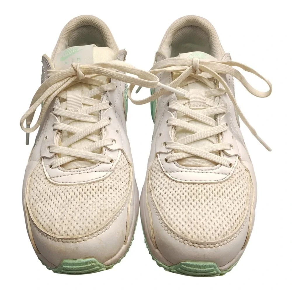 Nike Air Max Excee Sneakers Womens US Size 6 White Green Mesh Lace Up FZ3769-100
